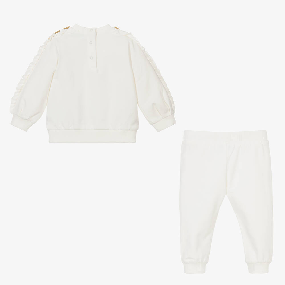Moschino Малыши-Baby Girls Ivory Cotton Teddy Tracksuit | Childrensalon Outlet