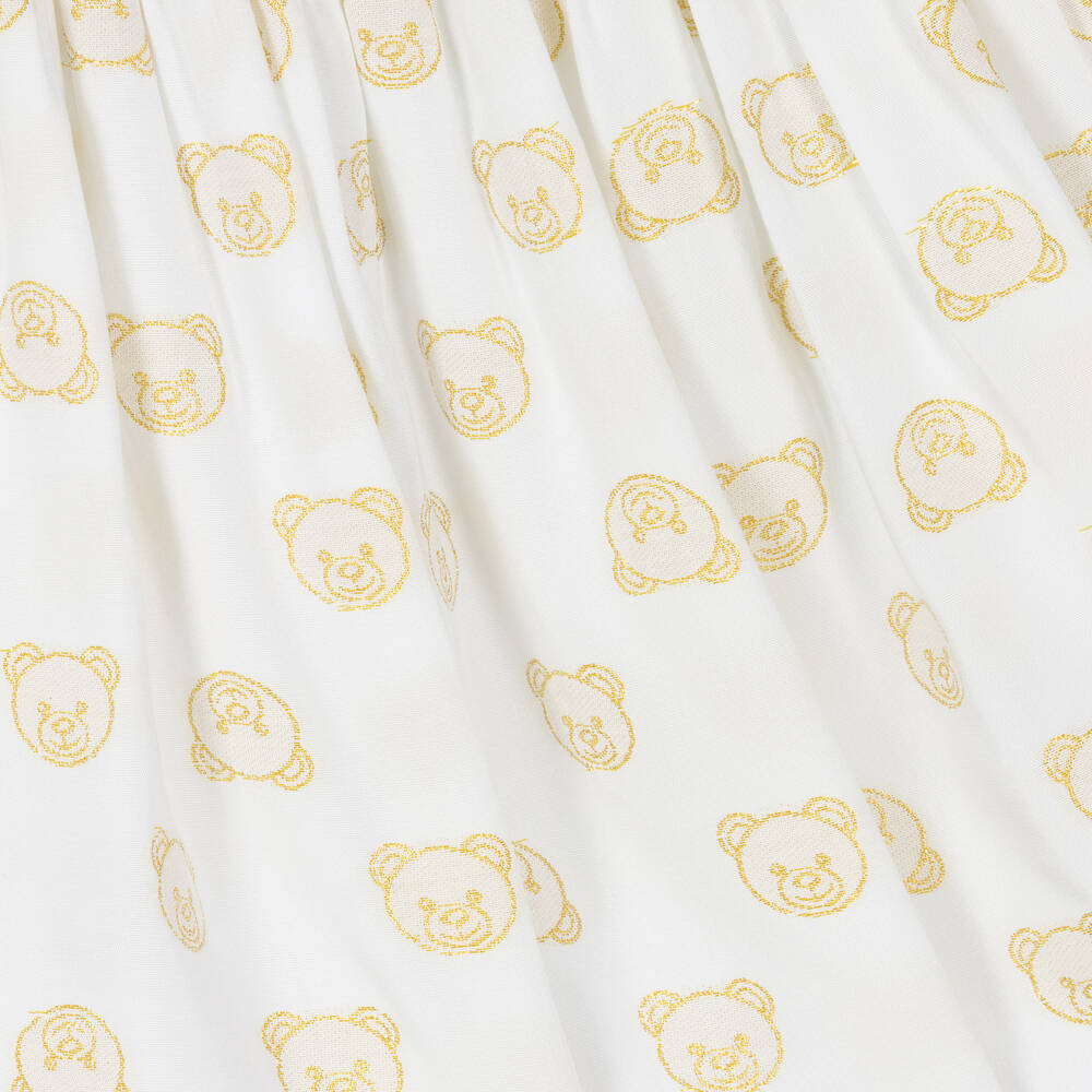 Moschino Baby-Baby Girls Ivory & Gold Teddy Bear Dress | Childrensalon Outlet