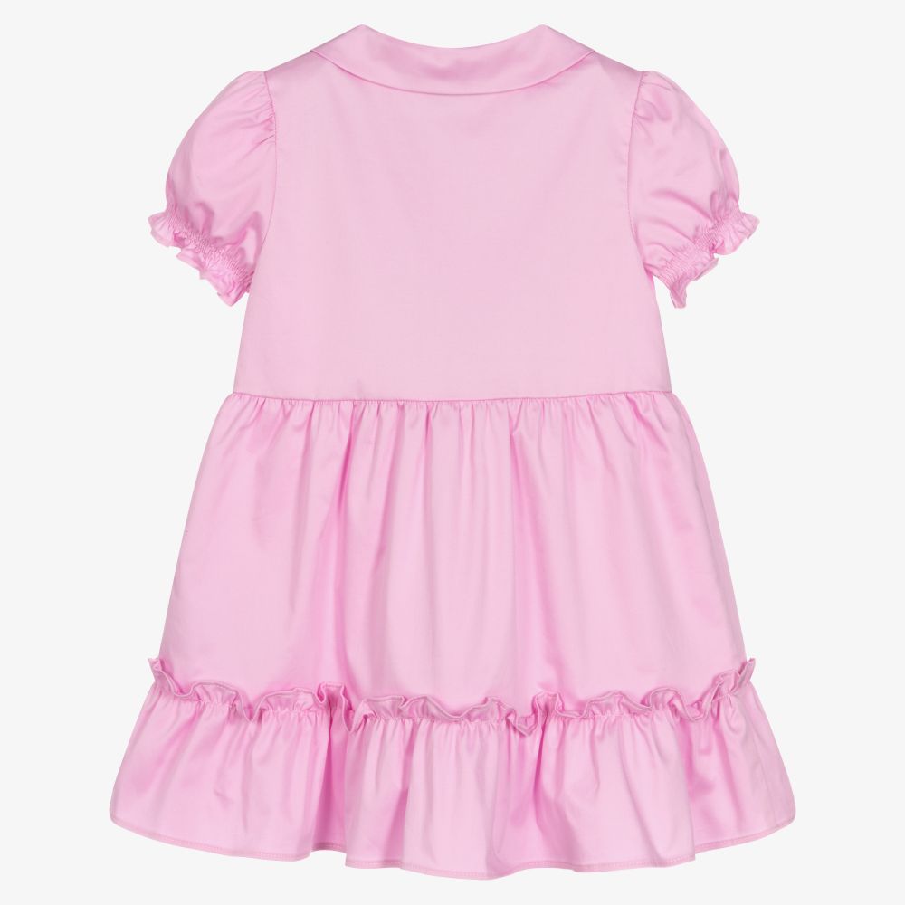 Moschino Baby-Baby Girls Pink Cotton Dress | Childrensalon Outlet