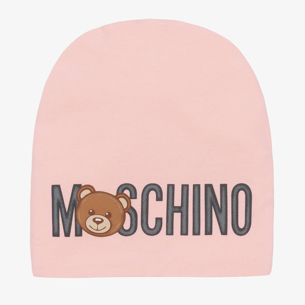 Moschino Baby - Baby Girls Pink Cotton Logo Hat | Childrensalon