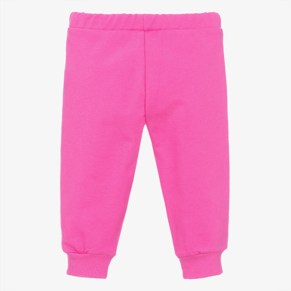 Moschino Baby-Baby Girls Pink Cotton Logo Joggers | Childrensalon Outlet