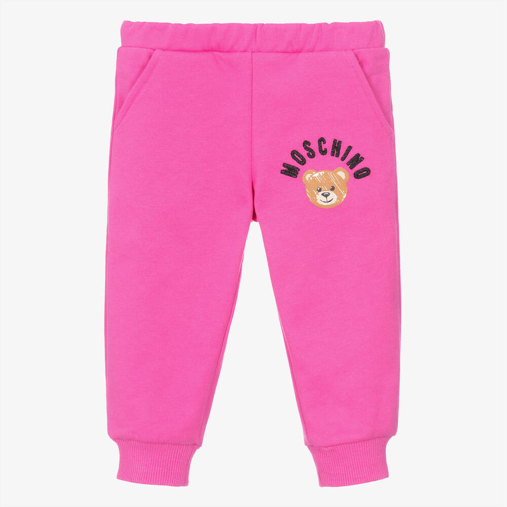 Moschino Baby-Baby Girls Pink Cotton Logo Joggers | Childrensalon Outlet