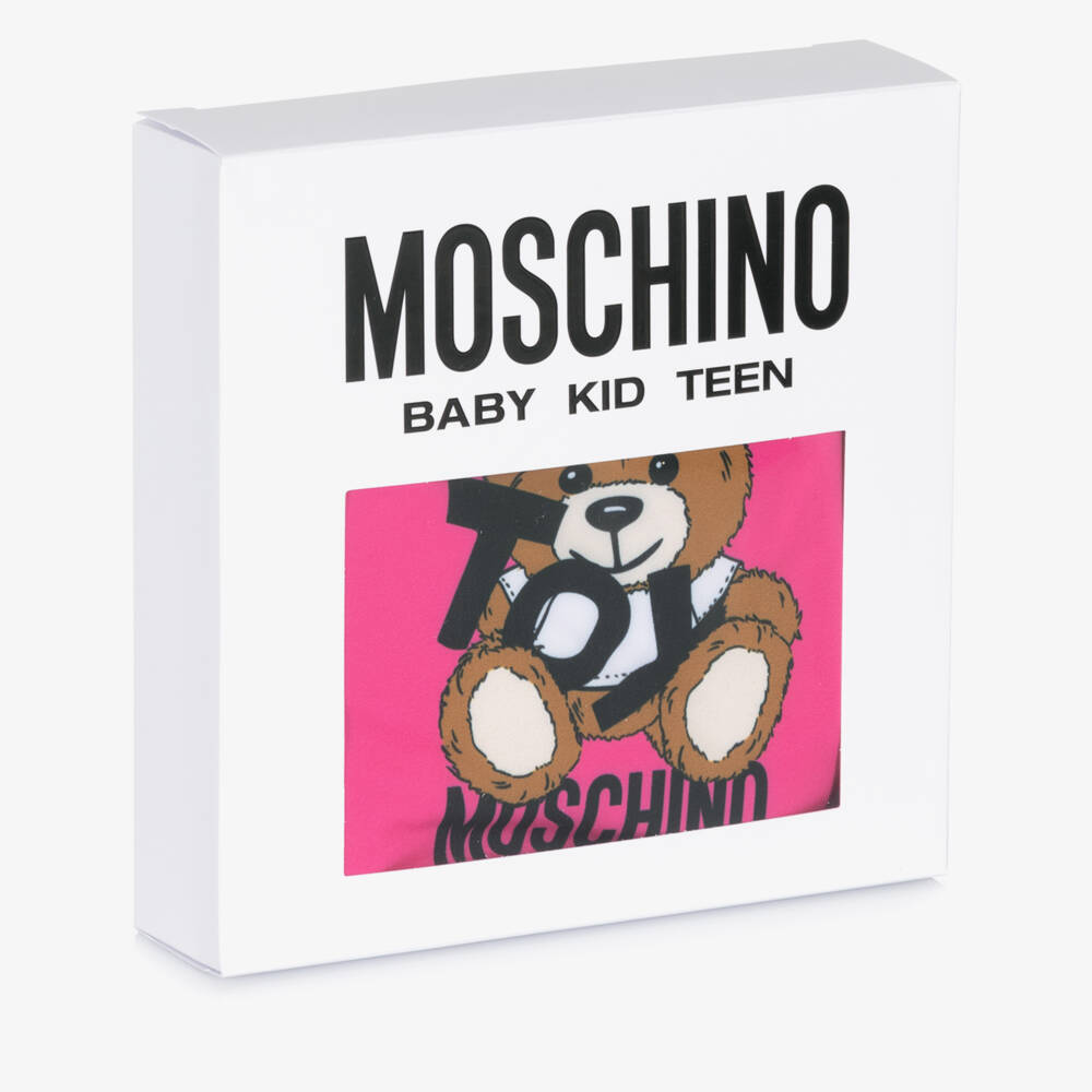 Moschino-Baby Girls Pink Teddy Bear Swimsuit | Childrensalon Outlet
