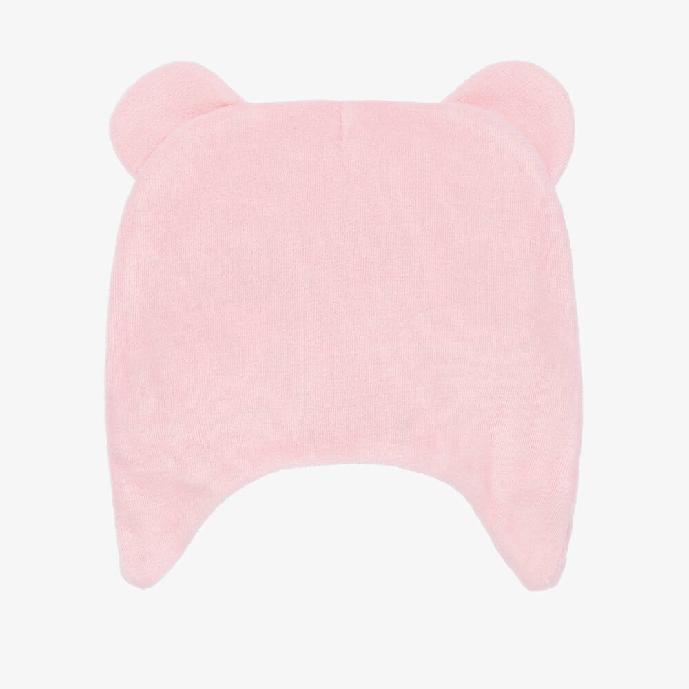 Moschino Baby-Baby Girls Pink Velour Logo Hat | Childrensalon Outlet