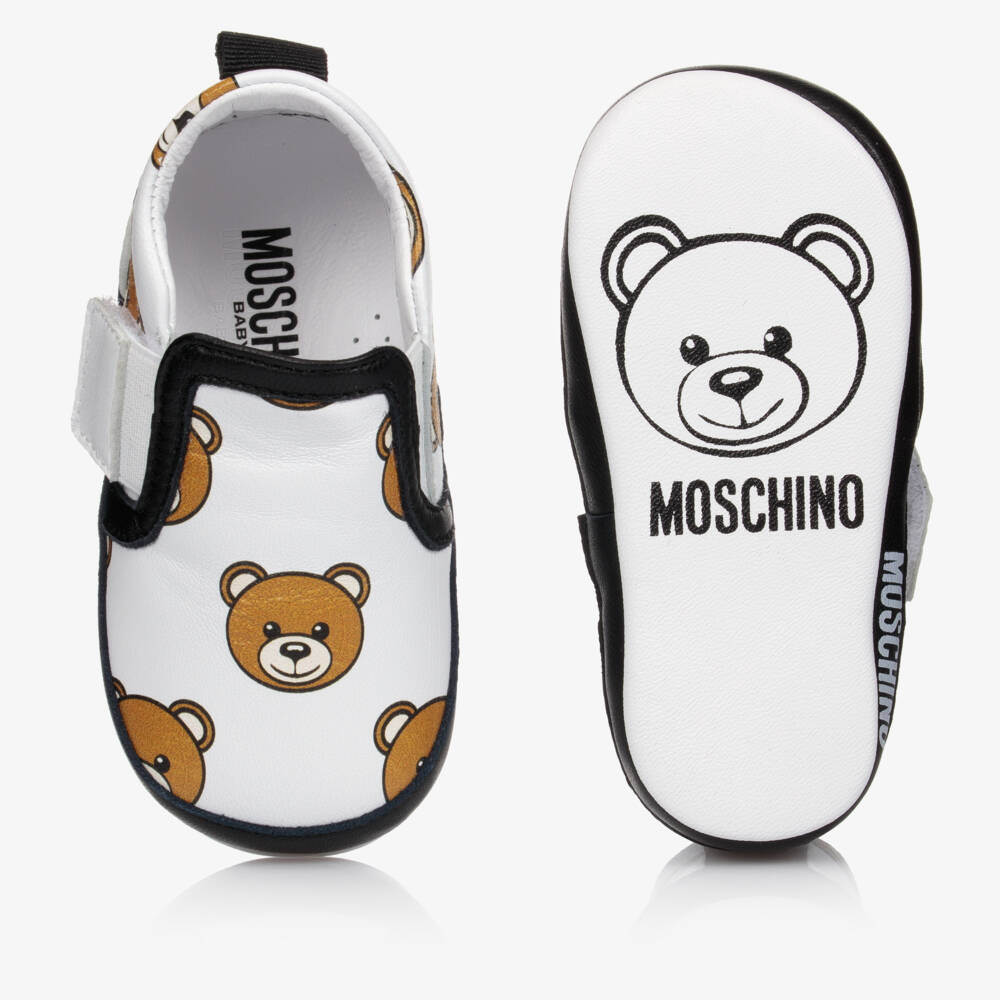 Moschino Baby-Baby White Teddy Leather Shoes | Childrensalon Outlet