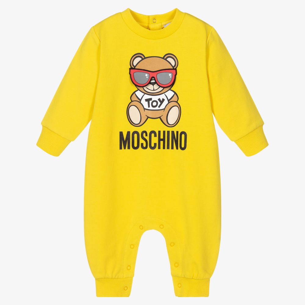 Baby Yellow Logo Cotton Romper
