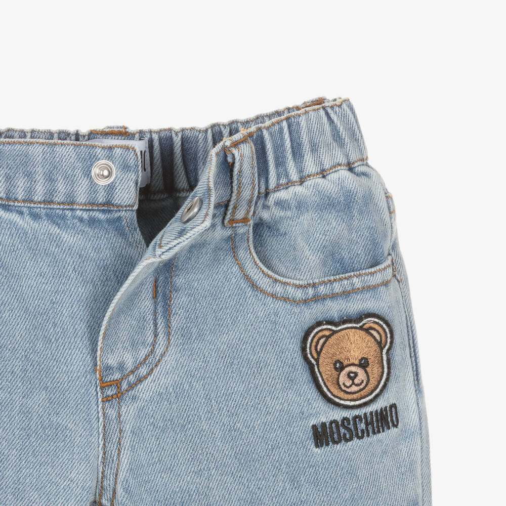 Moschino-Bear-Accented Denim Trousers | Childrensalon Outlet