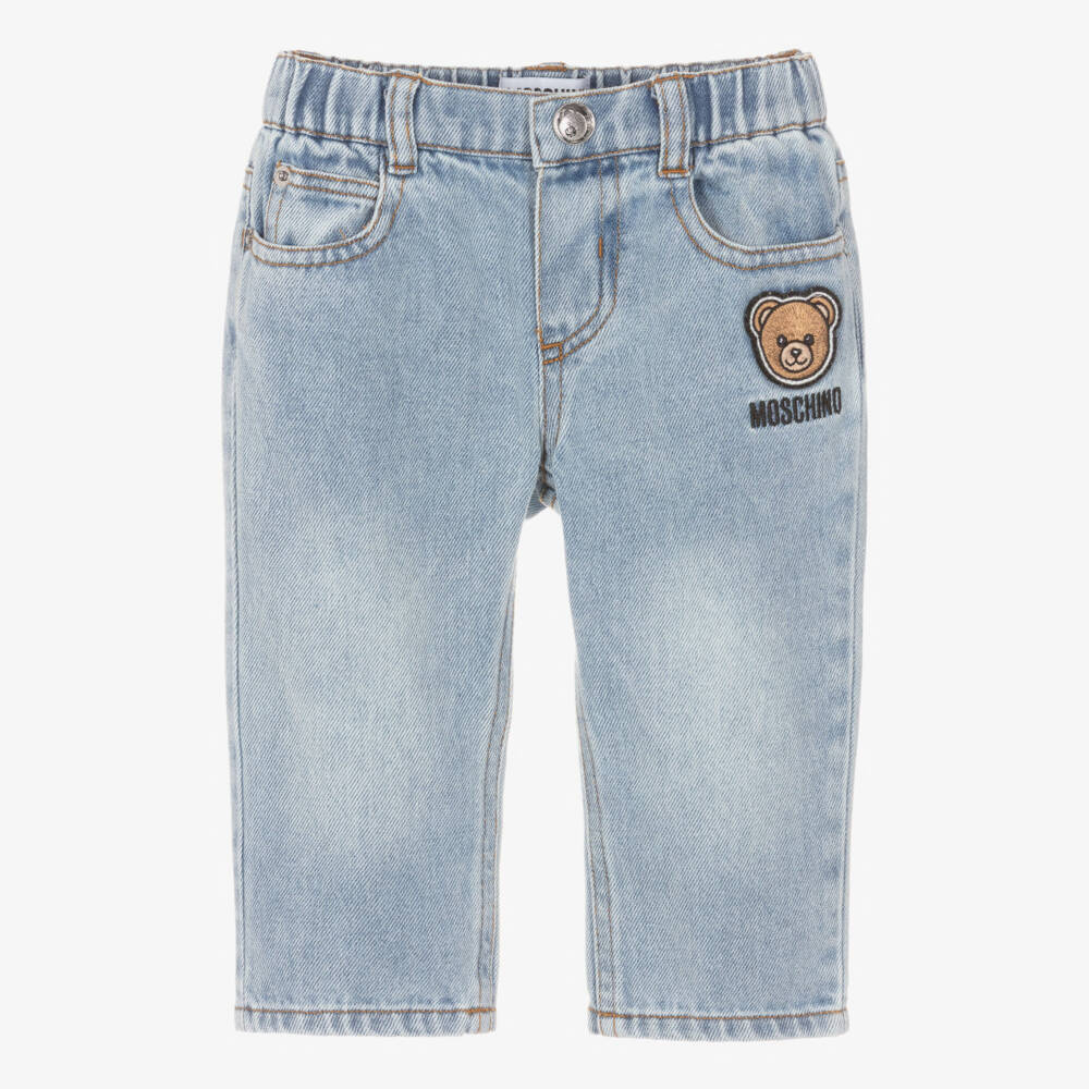 Moschino-Bear-Accented Denim Trousers | Childrensalon Outlet