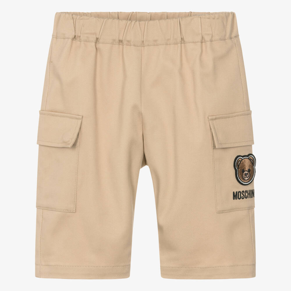 Moschino-Beige Bear Cargo Trousers | Childrensalon Outlet