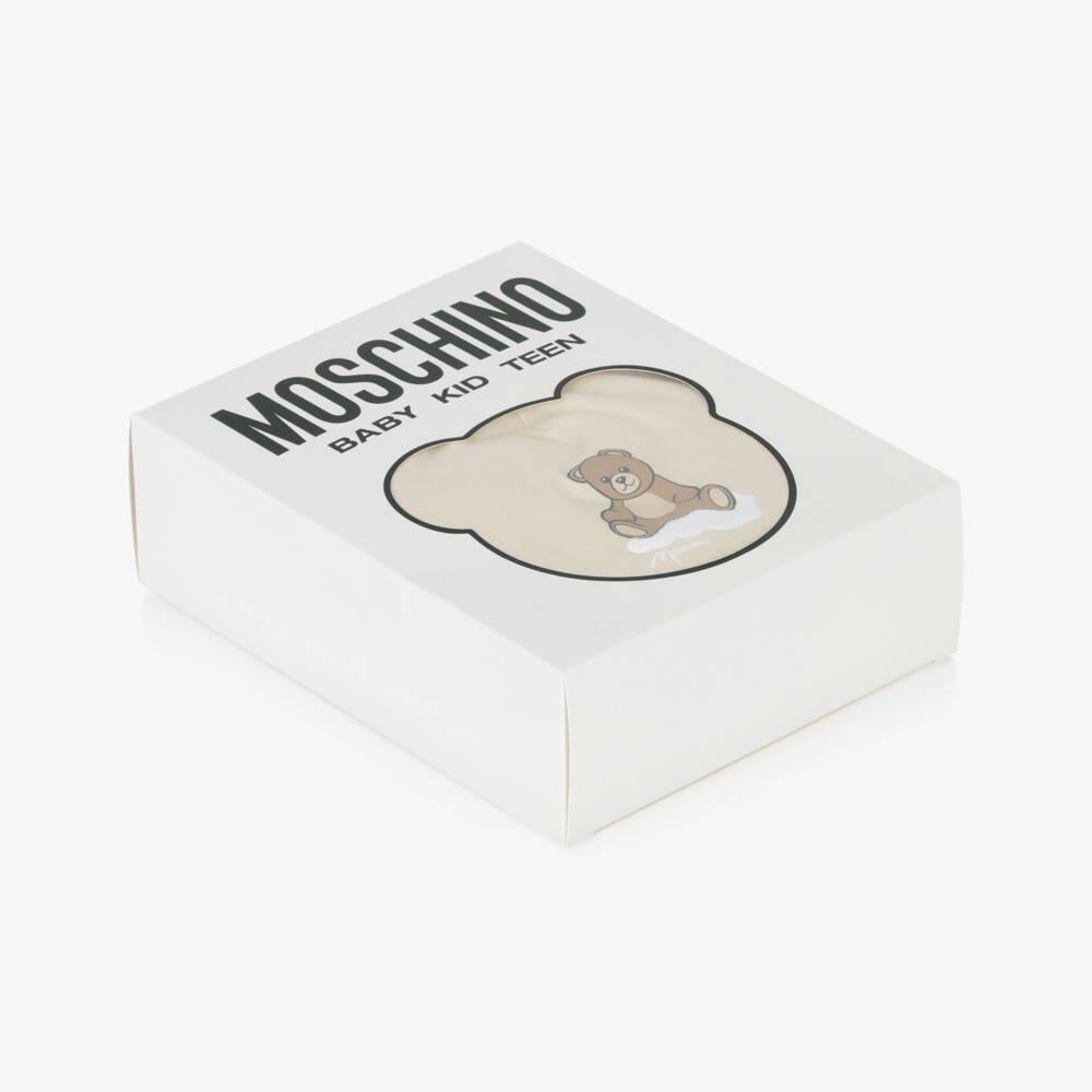 Moschino-Beige Bear Infant Playsuit Set | Childrensalon Outlet