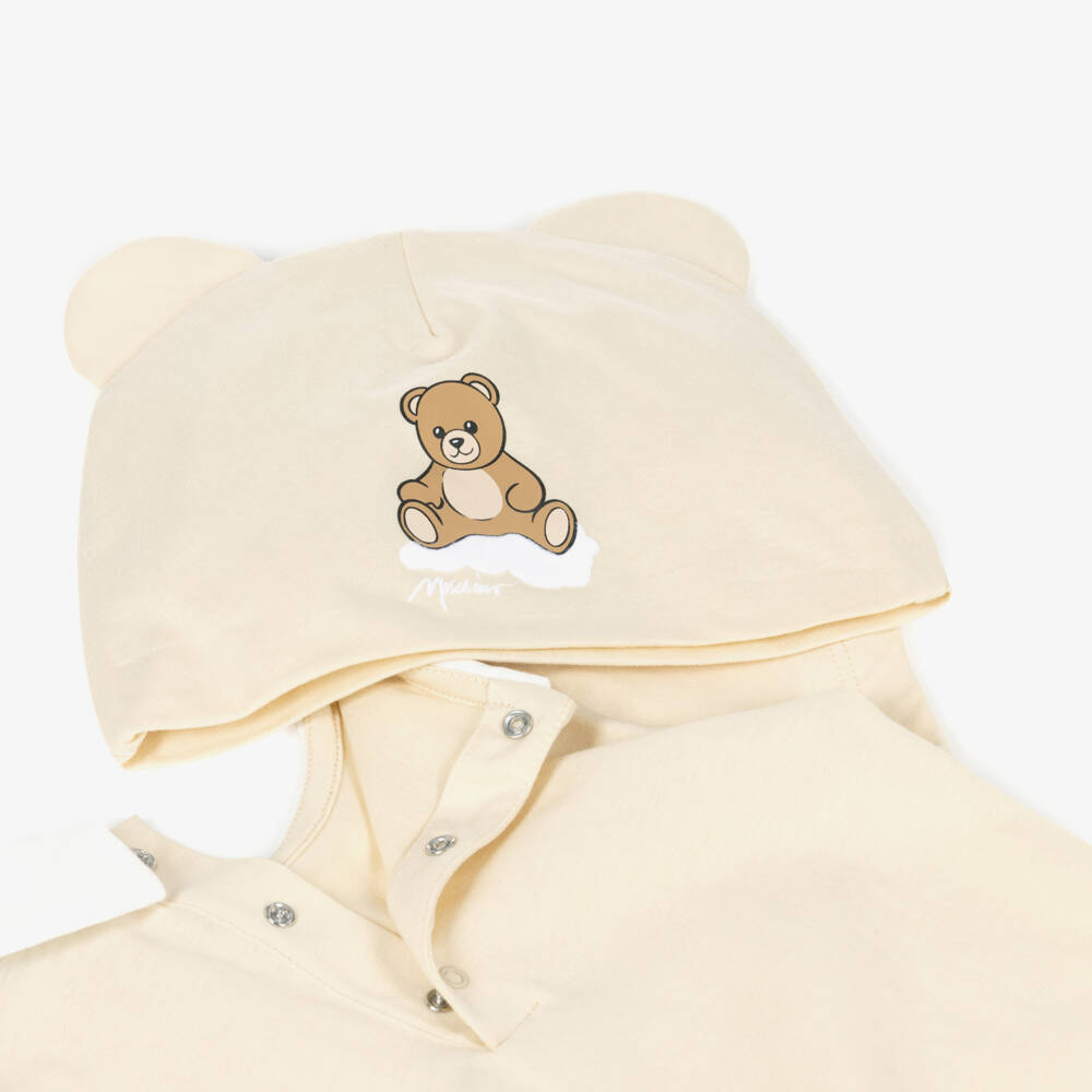 Moschino-Beige Bear Infant Playsuit Set | Childrensalon Outlet