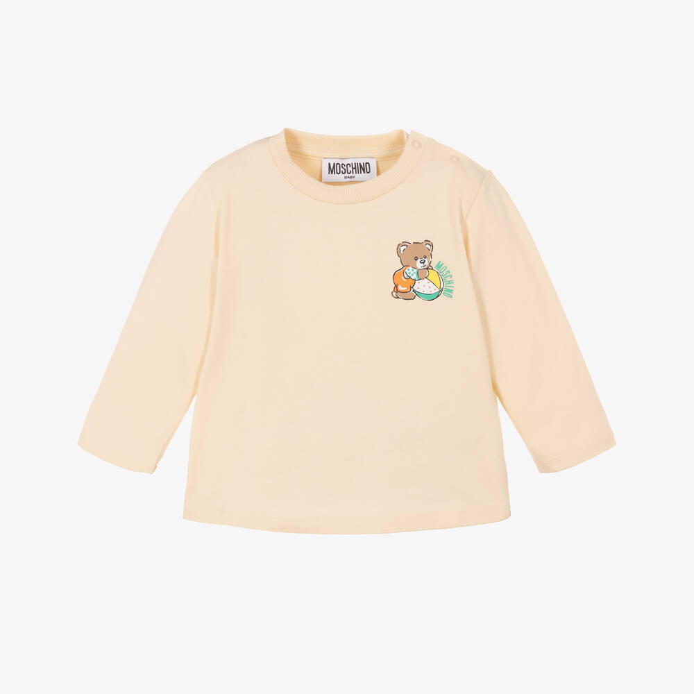 Moschino Baby-Beige Cotton Teddy Bear Top | Childrensalon Outlet
