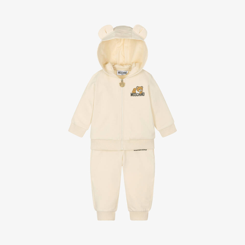 Moschino Baby-Beige Organic Cotton Tracksuit | Childrensalon Outlet