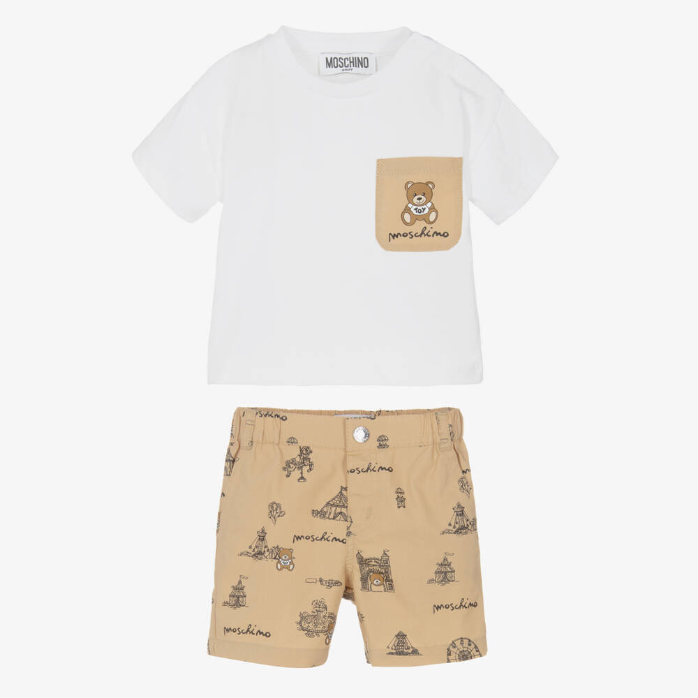 Moschino-Beige & White Boys Circus Ensemble | Childrensalon Outlet