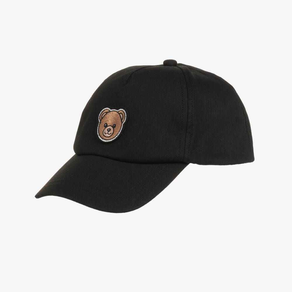 Moschino-Black Bear Cap | Childrensalon Outlet