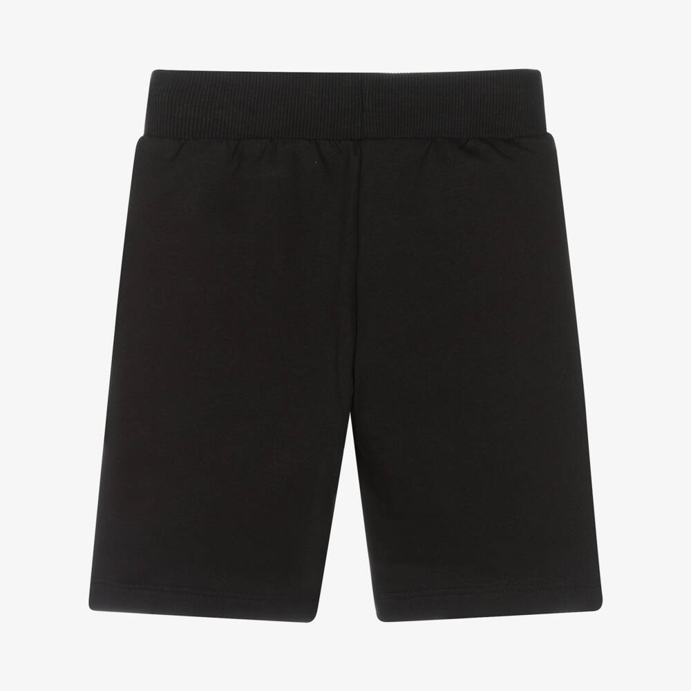 Moschino-Black Cotton Drawstring Shorts | Childrensalon Outlet