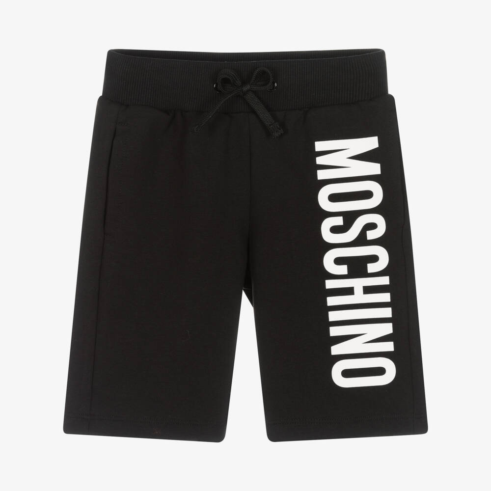 Moschino-Black Cotton Drawstring Shorts | Childrensalon Outlet