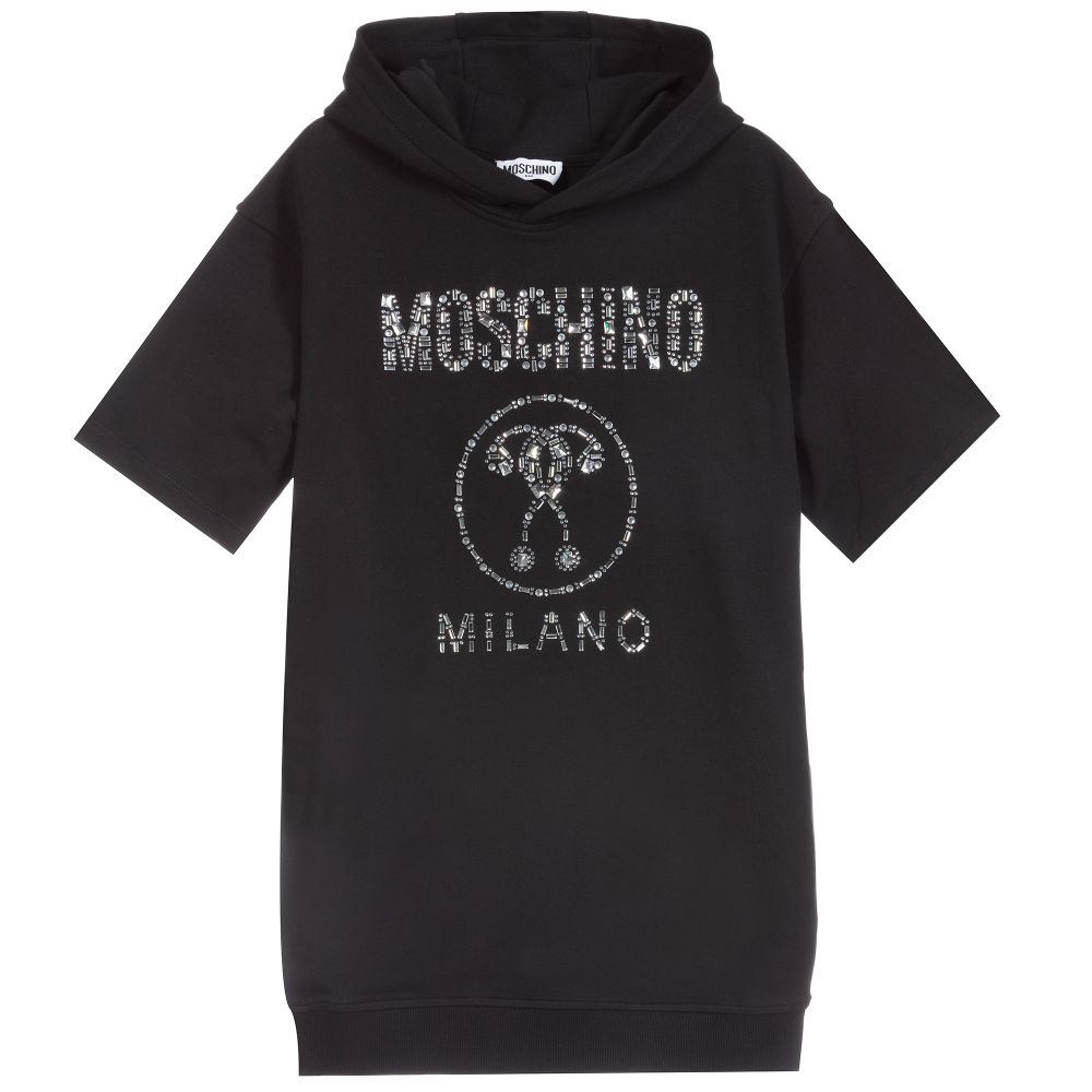 Moschino Kid-Teen - Black Cotton Jersey Dress | Childrensalon