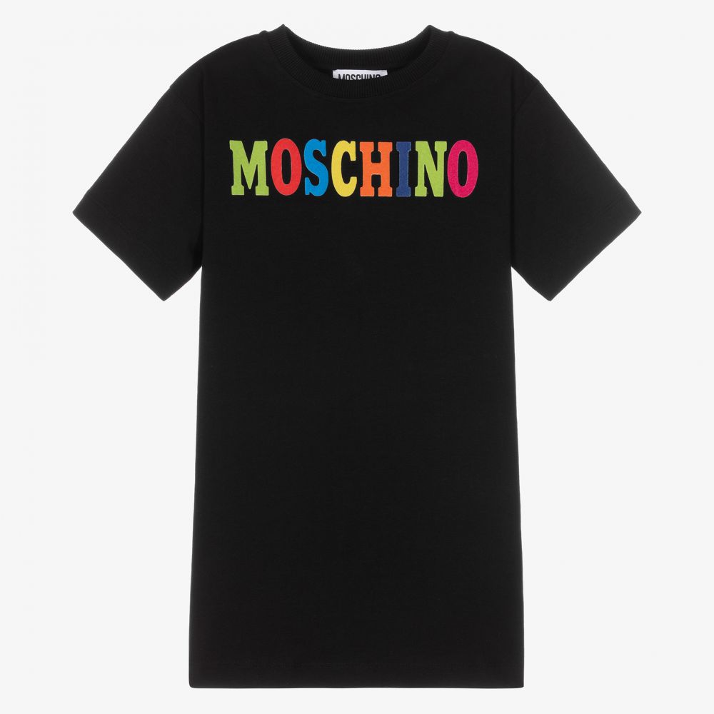 Moschino Kid-Teen - فستان قطن جيرسي لون أسود | Childrensalon