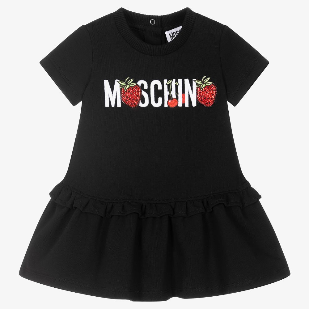 Moschino Baby - فستان قطن جيرسي لون أسود | Childrensalon