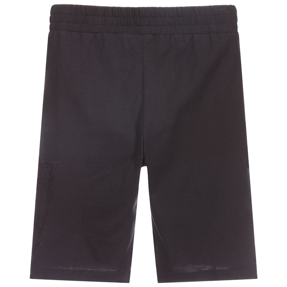 Moschino Kid-Teen-Black Cotton Jersey Shorts | Childrensalon Outlet