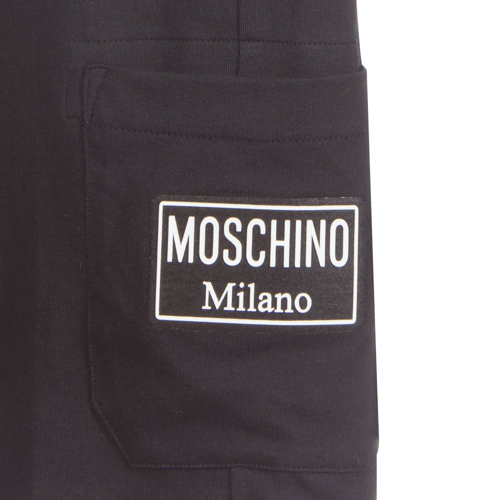 Moschino Kid-Teen-Black Cotton Jersey Shorts | Childrensalon Outlet