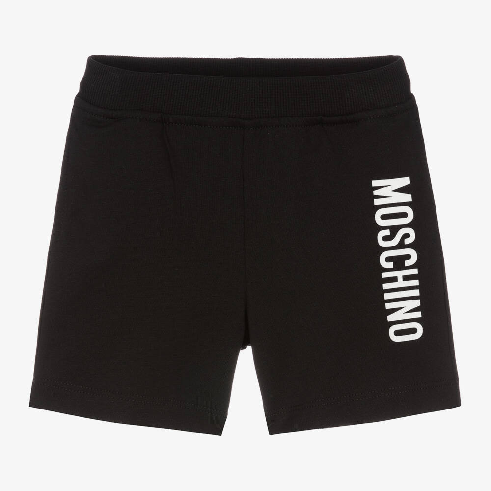 Moschino-Black Cotton Jersey Shorts | Childrensalon Outlet
