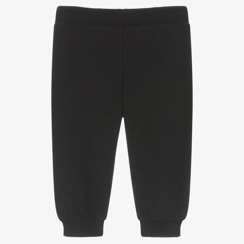 Moschino Baby-Black Cotton Logo Baby Joggers | Childrensalon Outlet