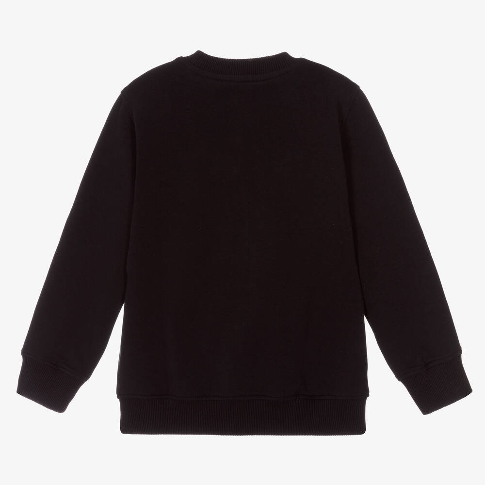 Moschino Kid-Teen-Black Cotton Logo Sweatshirt | Childrensalon Outlet