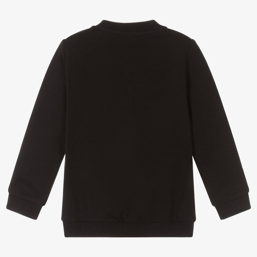 Moschino Baby-Black Cotton Logo Sweatshirt | Childrensalon Outlet