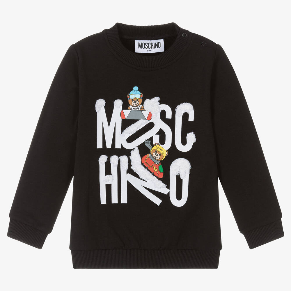 Moschino Baby - Black Cotton Logo Sweatshirt | Childrensalon