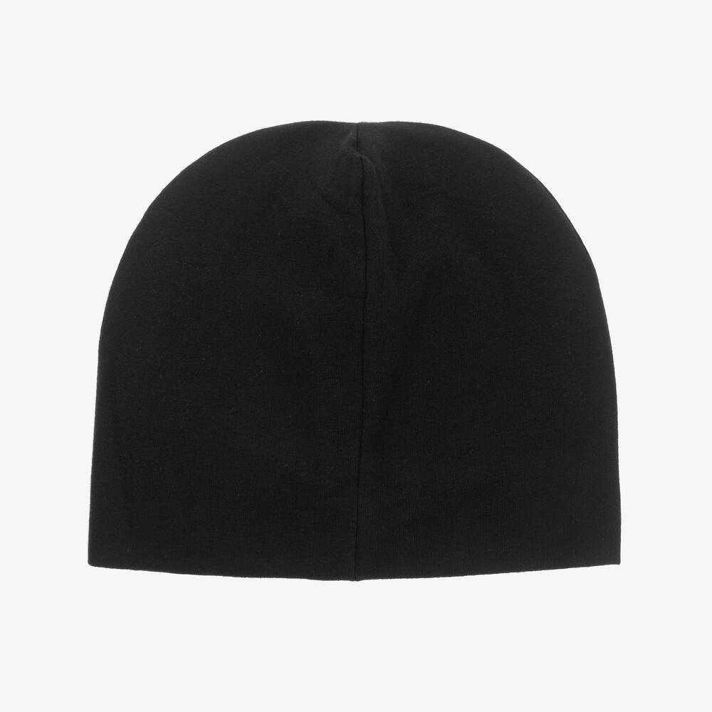 Moschino Kid-Teen-Black Cotton Teddy Bear Beanie Hat | Childrensalon Outlet