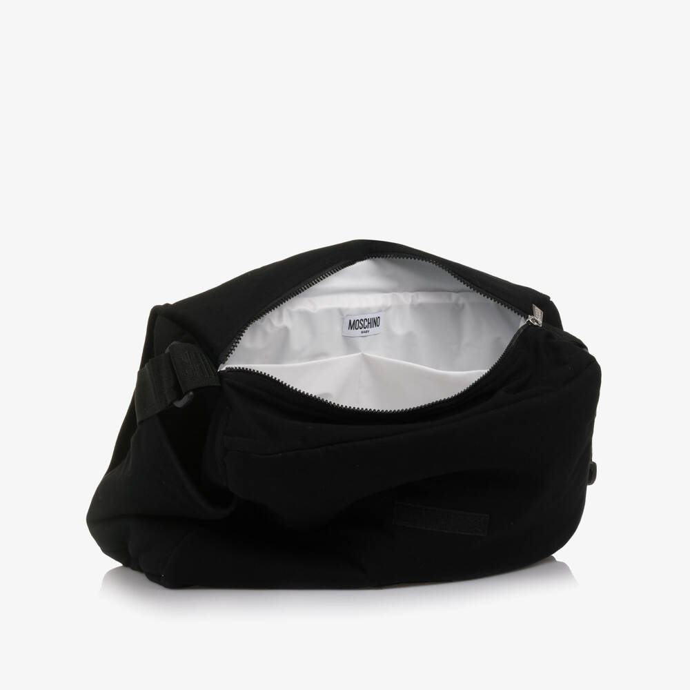 Moschino-Black Cotton Teddy Bear Changing Bag (40cm) | Childrensalon Outlet