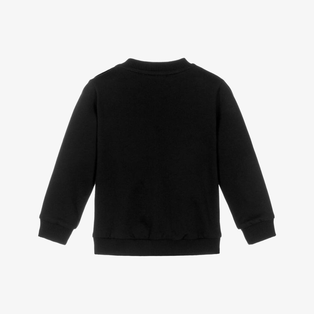 Moschino-Black Cotton Teddy Bear Logo Sweatshirt | Childrensalon Outlet