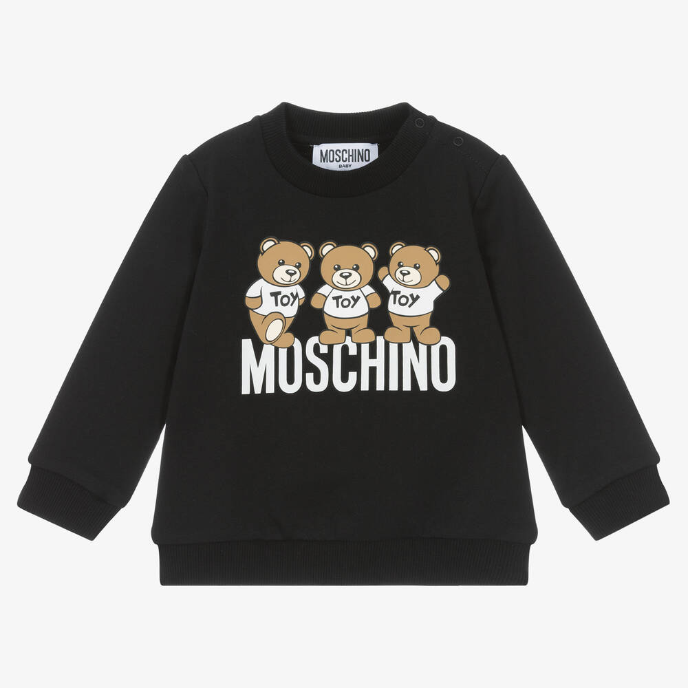 Moschino Baby - Black Cotton Teddy Bear Sweatshirt | Childrensalon