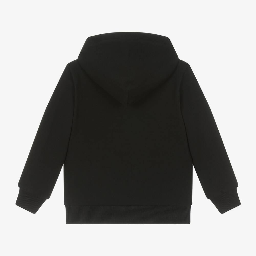 Moschino Kid-Teen-Black Cotton Teddy Bear Zip-Up Hoodie | Childrensalon Outlet