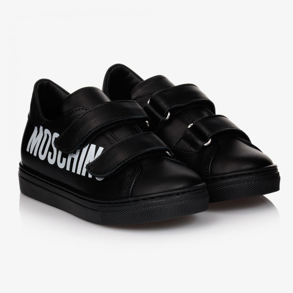 Moschino Baby - Черные кожаные кроссовки | Childrensalon