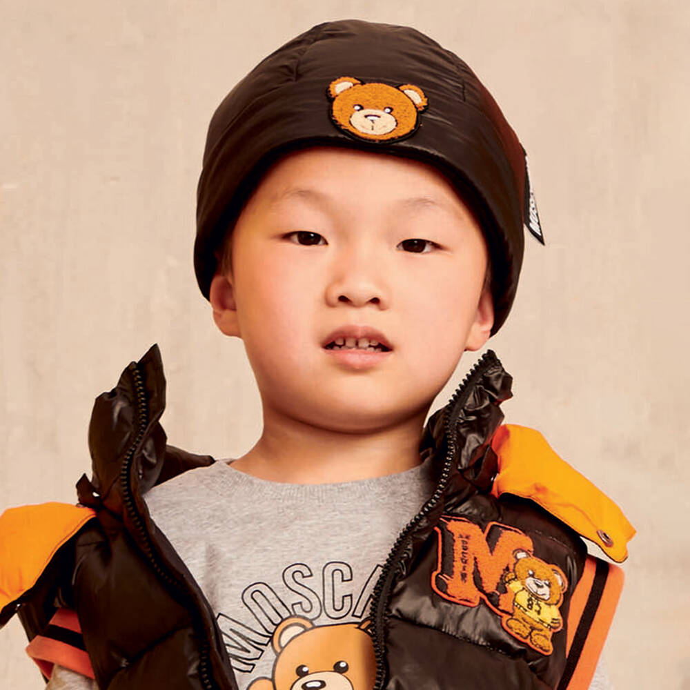Moschino Кид-Тин-Черная шапка и снуд | Childrensalon Outlet