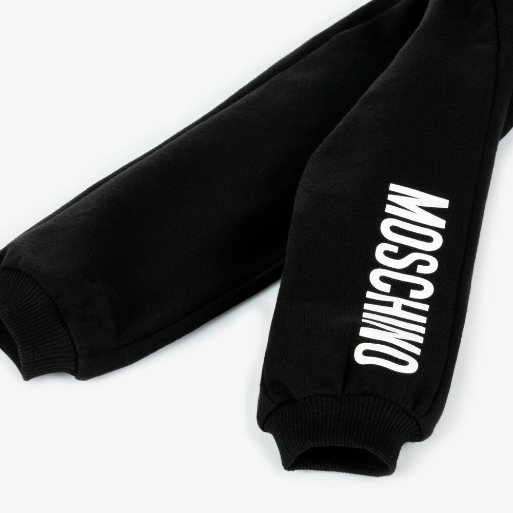 Moschino-Black Logo Print Cotton Joggers | Childrensalon Outlet