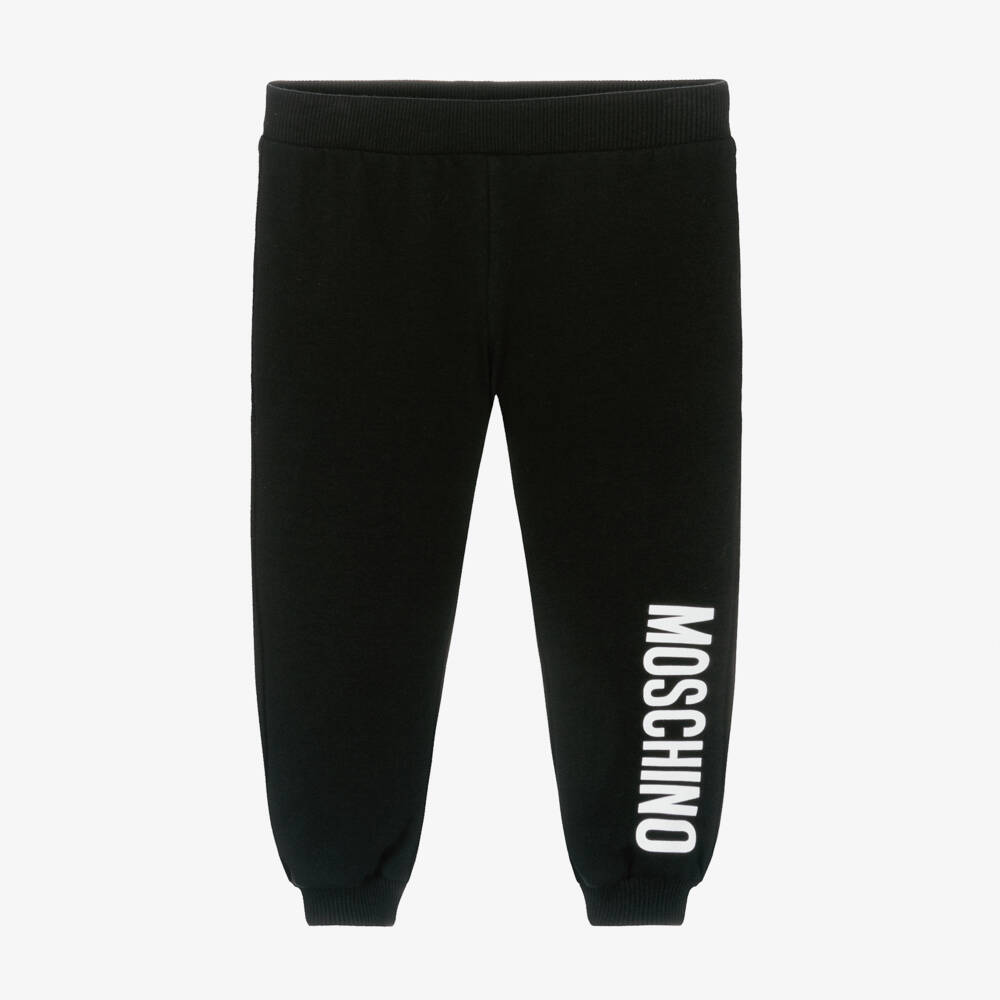Moschino-Black Logo Print Cotton Joggers | Childrensalon Outlet