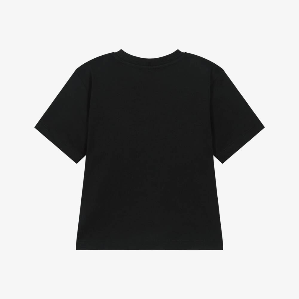 Moschino-Black Logo Short Sleeve Tee | Childrensalon Outlet
