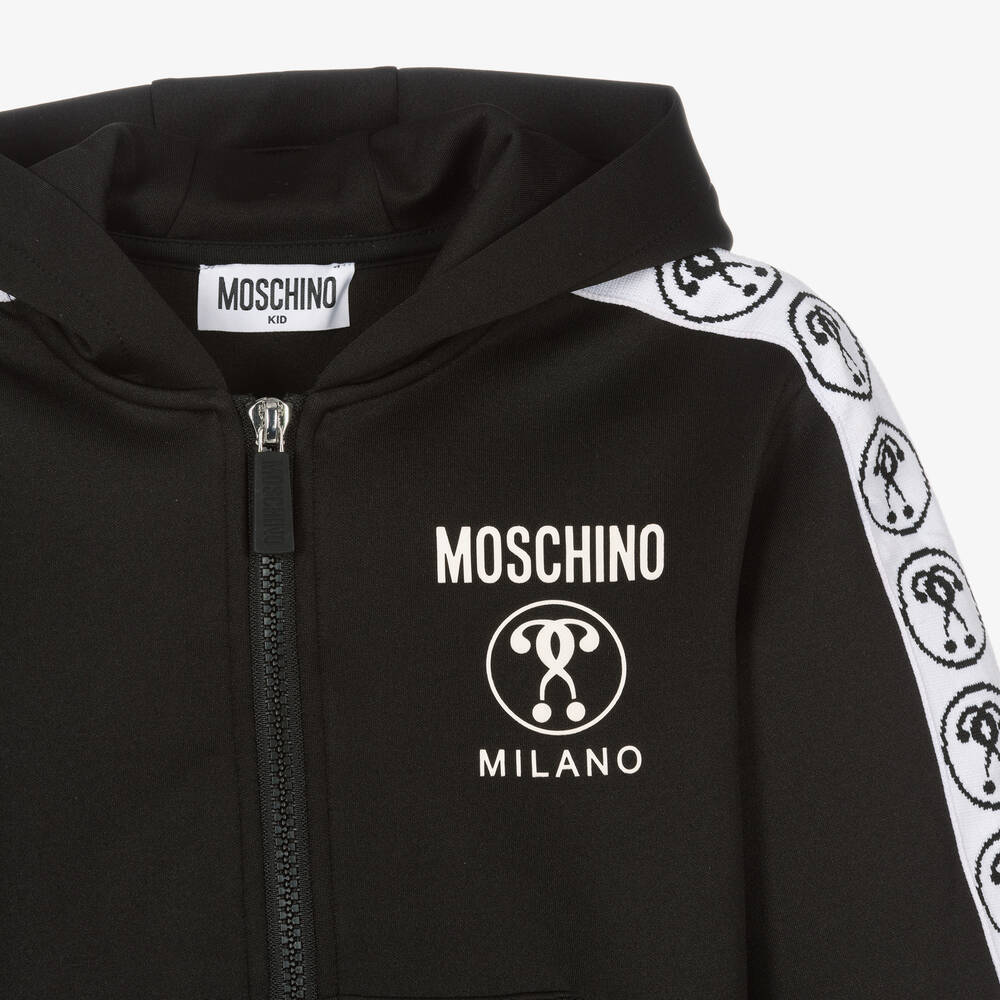 Moschino logo 2024 zipped hooded sweatshirt