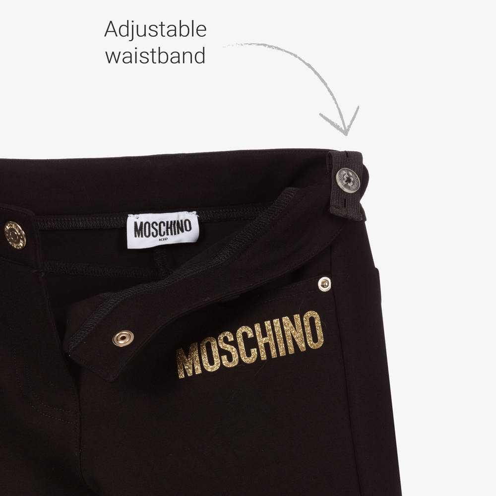 Moschino Кид-Тин-Черные трикотажные брюки | Childrensalon Outlet