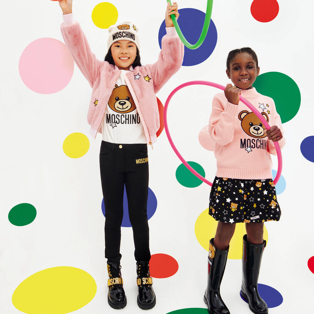 Moschino Кид-Тин-Черные трикотажные брюки | Childrensalon Outlet