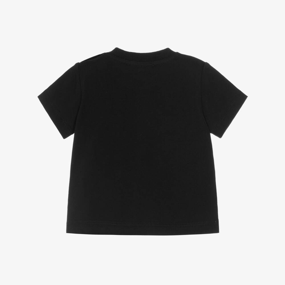 Moschino-Black Patch Logo T-shirt | Childrensalon Outlet