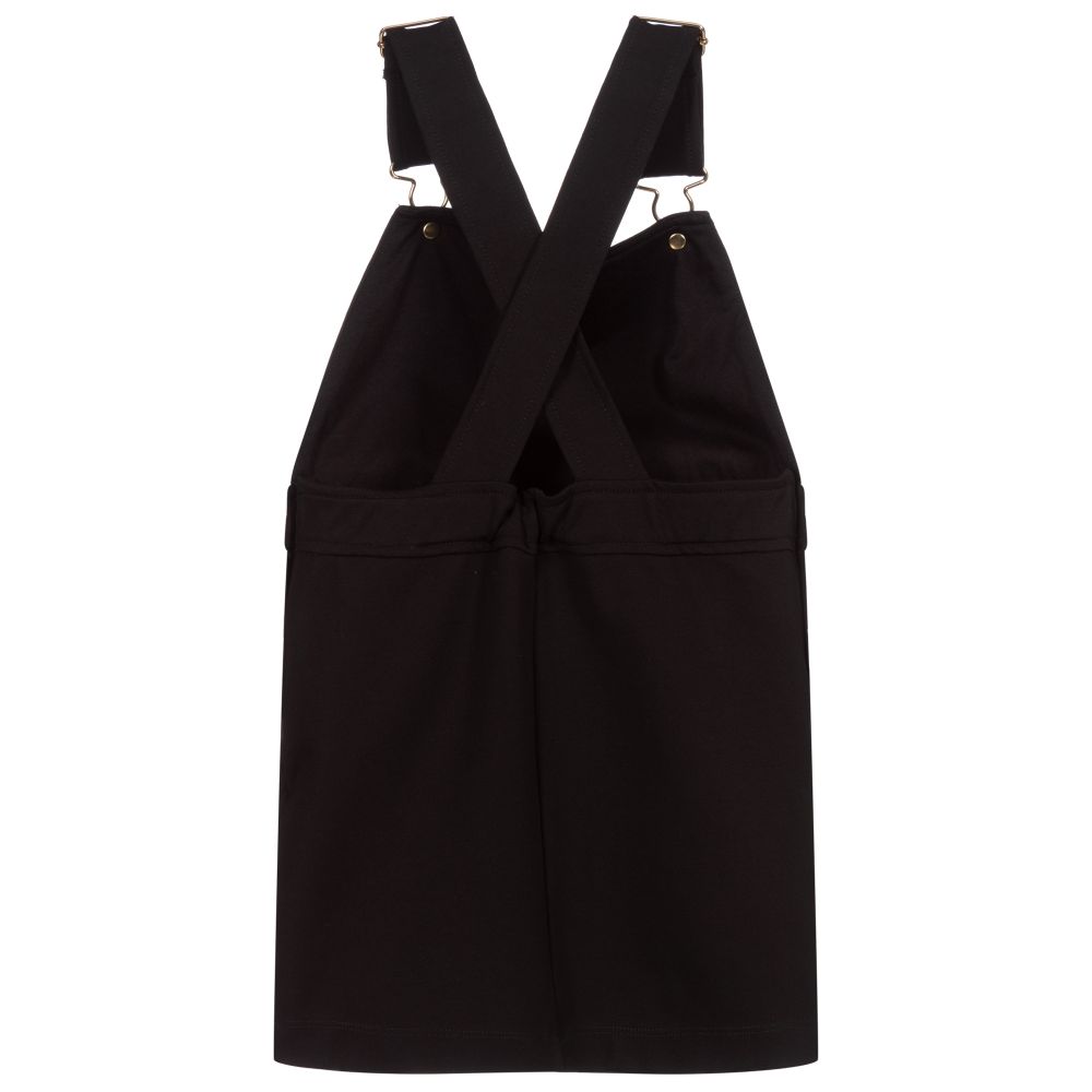 Moschino Кид-Тин-Black Pinafore Jersey Dress | Childrensalon Outlet