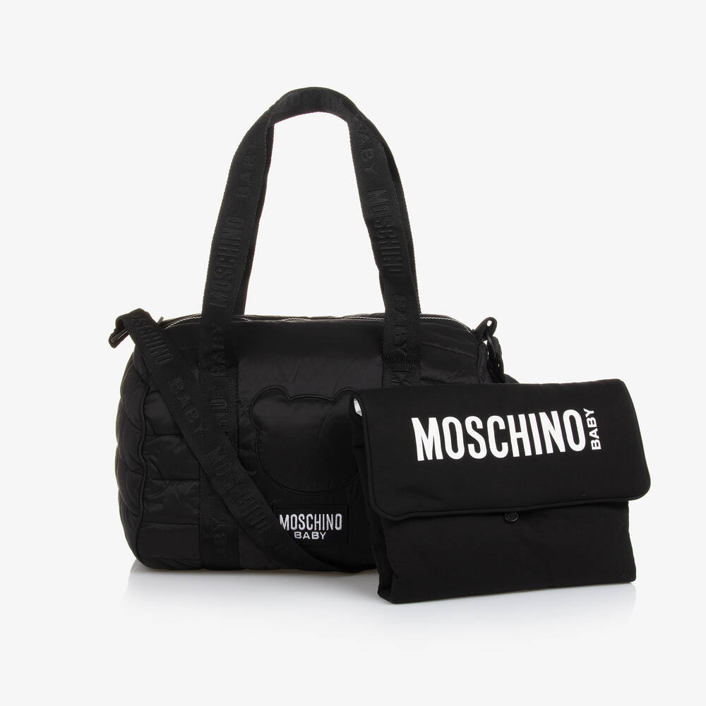 Moschino Baby-Black Quilted Changing Bag (34cm) | Childrensalon Outlet