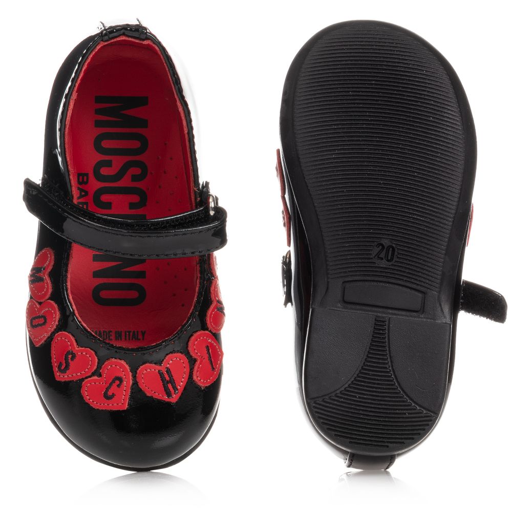 Moschino Kid Teen Black Red Logo Shoes Childrensalon Outlet
