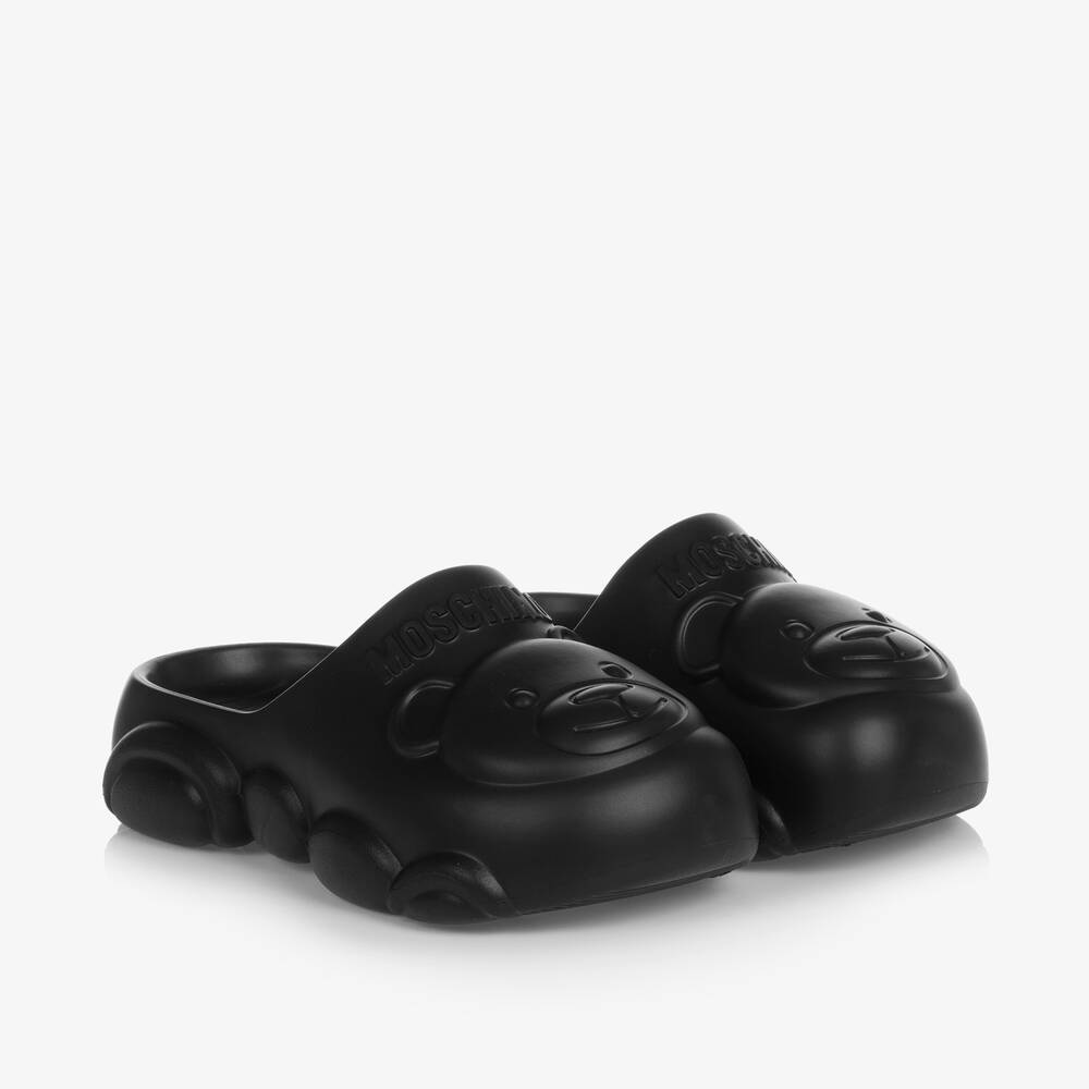 Moschino Kid-Teen-Black Teddy Bear Clogs | Childrensalon Outlet