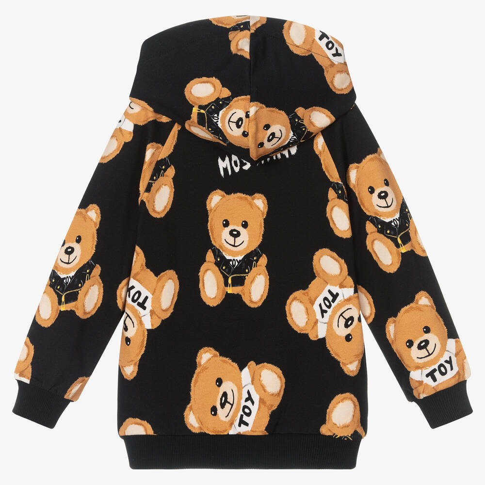 Moschino Kid-Teen-Black Teddy Bear Hoodie | Childrensalon Outlet